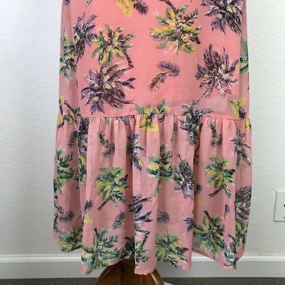 Line + Dot Tropical Print Ruffled Midi Tank Dress - Picture 3 of 12